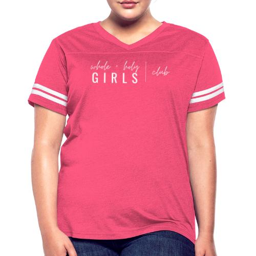 WHGC (White) - Women's V-Neck Football Tee