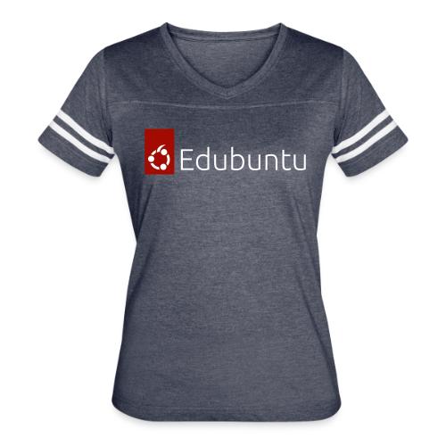 Edubuntu Logo 2023 - White - Women's V-Neck Football Tee