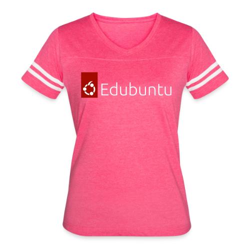 Edubuntu Logo 2023 - White - Women's V-Neck Football Tee