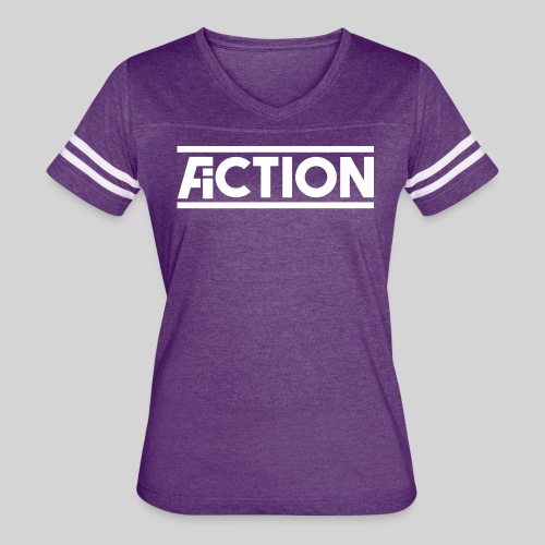 Action Fiction Logo (White) - Women's V-Neck Football Tee