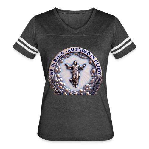 He Is Risen Ascended In Glory T Shirt, Gift - Women's V-Neck Football Tee