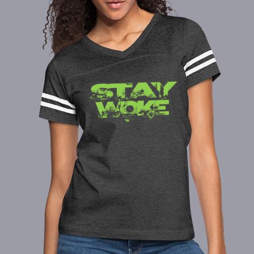 STAY WOKE - Women's V-Neck Football Tee