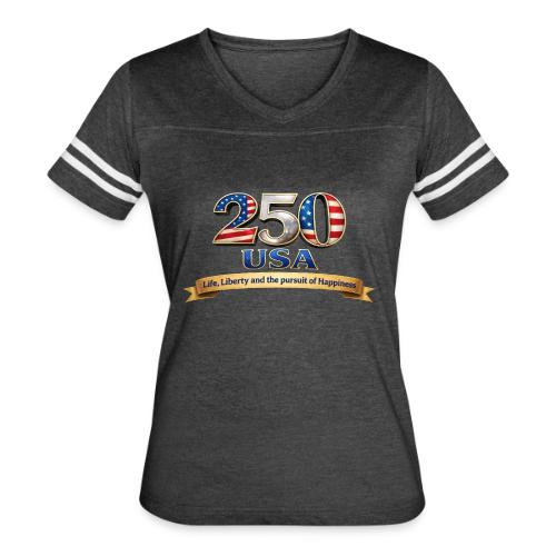 250 USA Liberty Banner - Women's V-Neck Football Tee