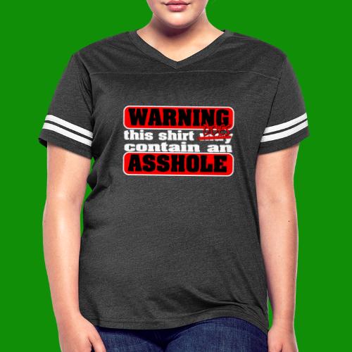 The Shirt Does Contain an A*&hole - Women's V-Neck Football Tee