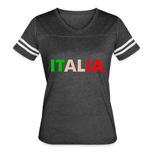 ITALIA green, white, red - Women's V-Neck Football Tee