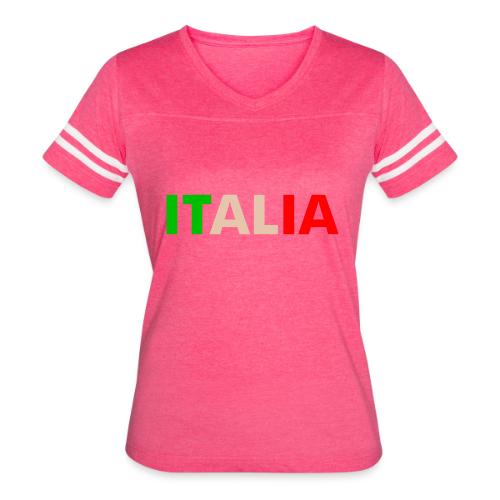 ITALIA green, white, red - Women's V-Neck Football Tee