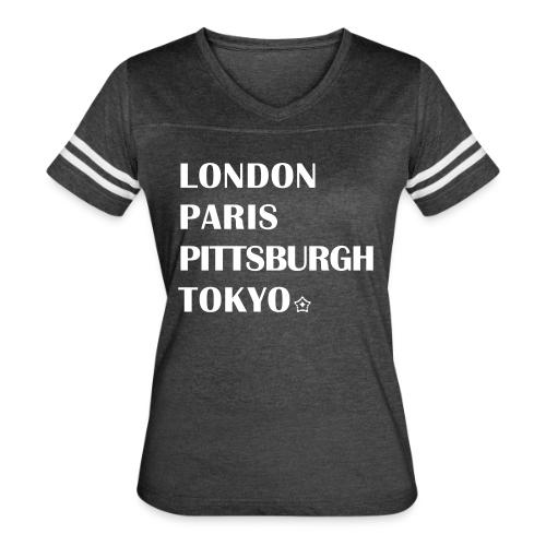 The Cities - Women's V-Neck Football Tee
