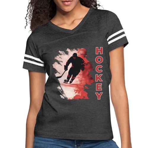 Hockey Fire - Women's V-Neck Football Tee