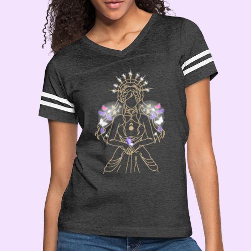 Ancient Butterfly Goddess - Fairytale Design - Women's V-Neck Football Tee