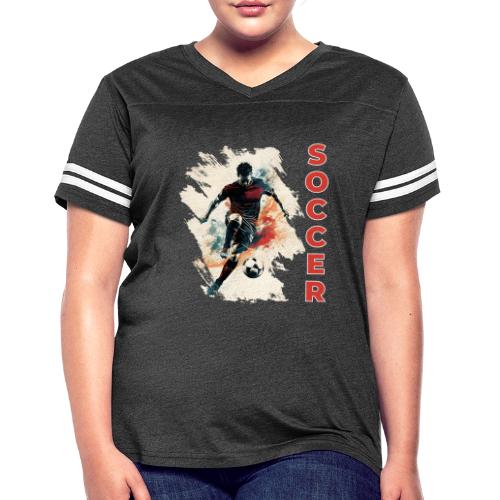 Soccer Blaze - Women's V-Neck Football Tee
