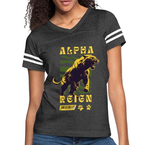 Unleash The Inner Alpha: Fierce Animal Print - Women's V-Neck Football Tee