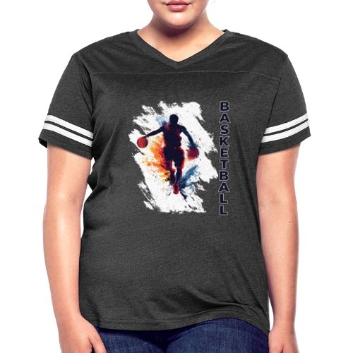 Basketball Hustle - Women's V-Neck Football Tee