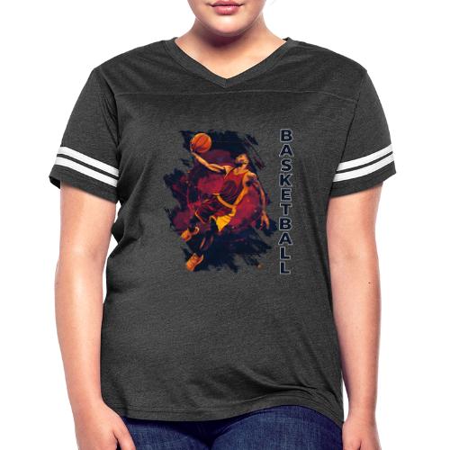 Basketball Charge - Women's V-Neck Football Tee