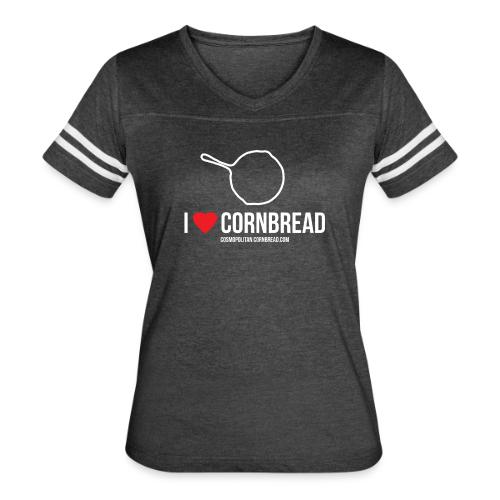 I heart cornbread - Women's V-Neck Football Tee
