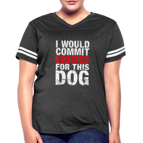 Id Commit Crimes for This Dog Funny Tee - Women's V-Neck Football Tee