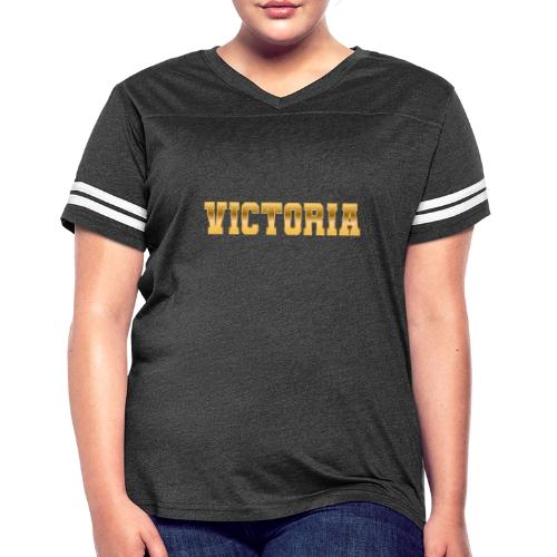 Victoria - Women's V-Neck Football Tee