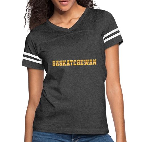 Saskatchewan - Women's V-Neck Football Tee
