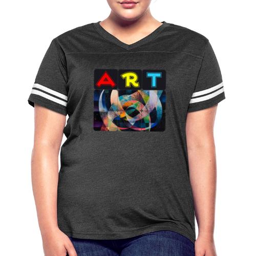 Art of Stripes and Shades - Women's V-Neck Football Tee