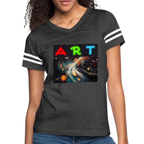 Swirls of Colorful Art - Women's V-Neck Football Tee