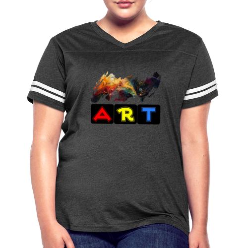 Pulse of Art - Women's V-Neck Football Tee