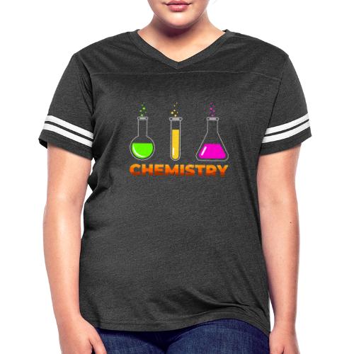 Chemistry: Elements in Motion - Women's V-Neck Football Tee