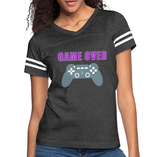 Game Over Gamer Controller Design - Women's V-Neck Football Tee