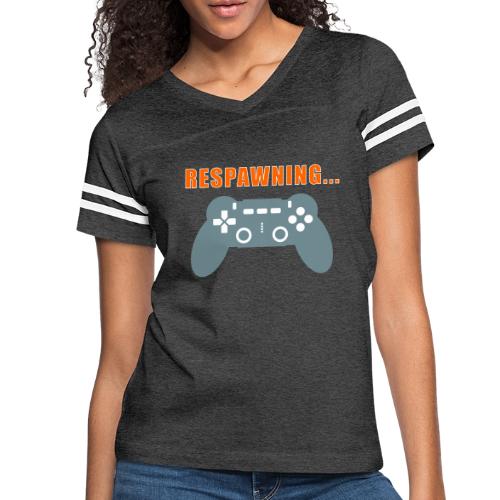 Respawning Gamer Controller Design - Women's V-Neck Football Tee