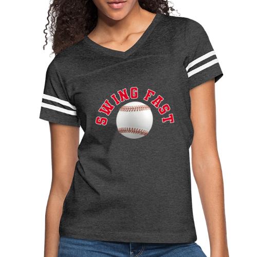 Baseball: Swing Fast Energy - Women's V-Neck Football Tee