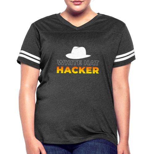 White Hat Hacker - Women's V-Neck Football Tee