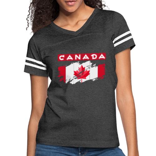 Canada, Inspired by the Canadian flag - Women's V-Neck Football Tee