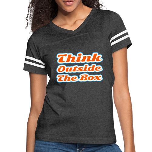 Think Outside the Box — Creative Mindset Script - Women's V-Neck Football Tee