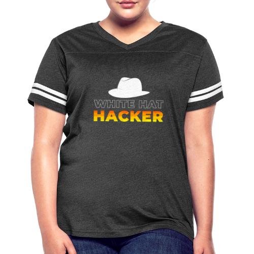 White Hat Hacker - Women's V-Neck Football Tee