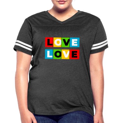Love in Color - Women's V-Neck Football Tee