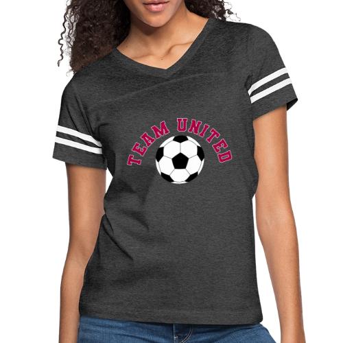 Team United Soccer Ball Sports Design - Women's V-Neck Football Tee
