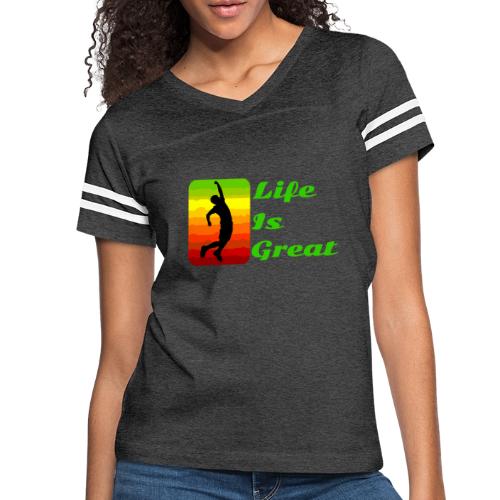Life Is Great - Women's V-Neck Football Tee