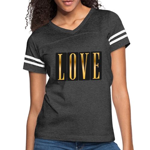 Golden Love - Women's V-Neck Football Tee