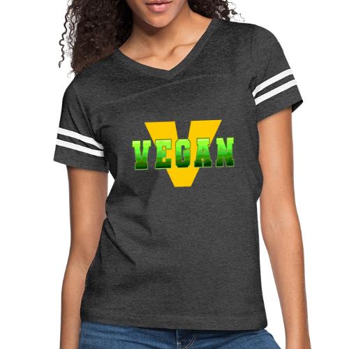 Vegan Energy V - Women's V-Neck Football Tee
