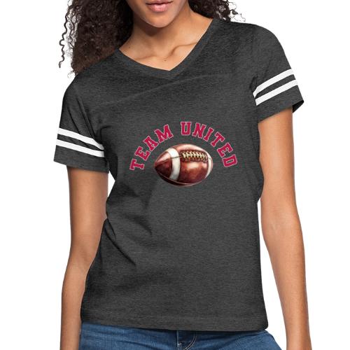 Team United American Football Design - Women's V-Neck Football Tee