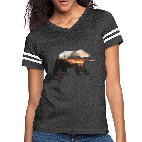 Canada Bear: fiery tones - Women's V-Neck Football Tee