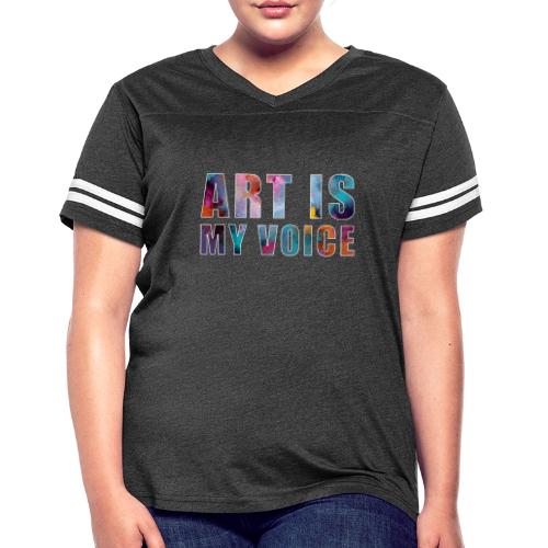 Art Is My Voice - Women's V-Neck Football Tee