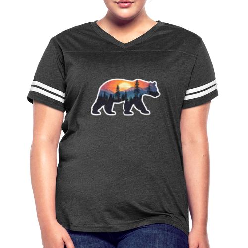 Mountain Spirit Bear - Women's V-Neck Football Tee