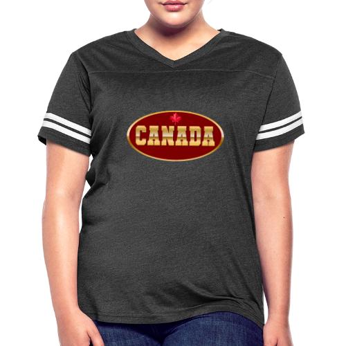 Canada in golden letters - Women's V-Neck Football Tee