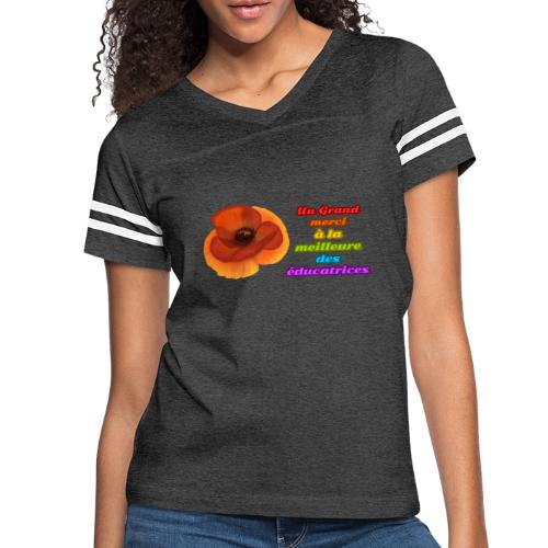 Thank you to the best educator - Women's V-Neck Football Tee