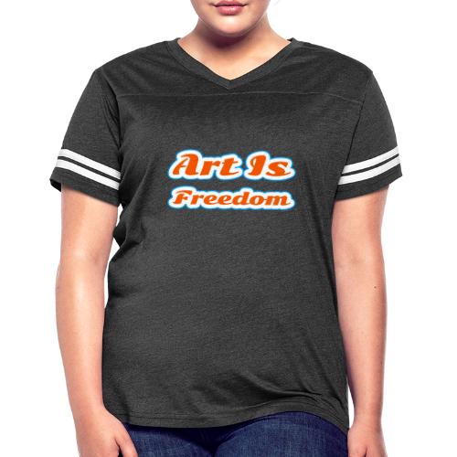 Art Is Freedom — Creative Expression Script - Women's V-Neck Football Tee