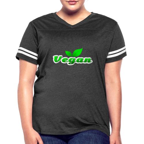 Pure Vegan Leaves - Women's V-Neck Football Tee