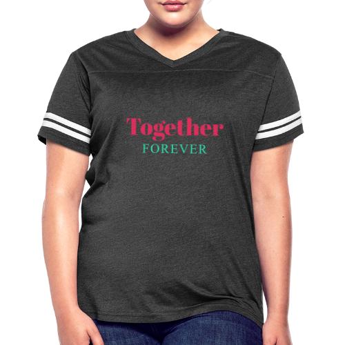 Together Forever Love Quote Design - Women's V-Neck Football Tee