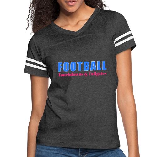 Football Touchdowns & Tailgates Design - Women's V-Neck Football Tee
