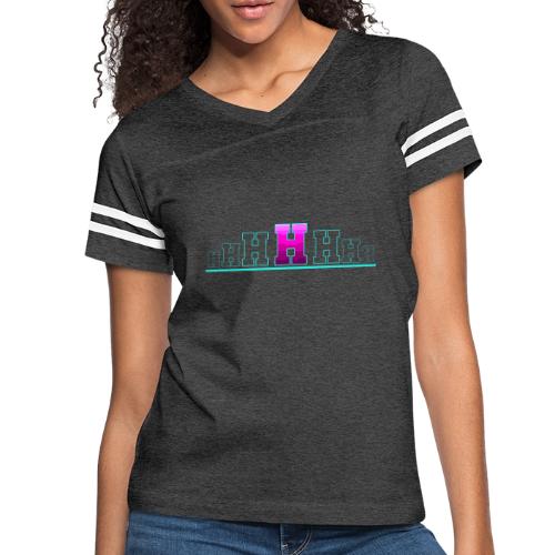 Letter H – Capital Varsity Alphabet Monogram - Women's V-Neck Football Tee