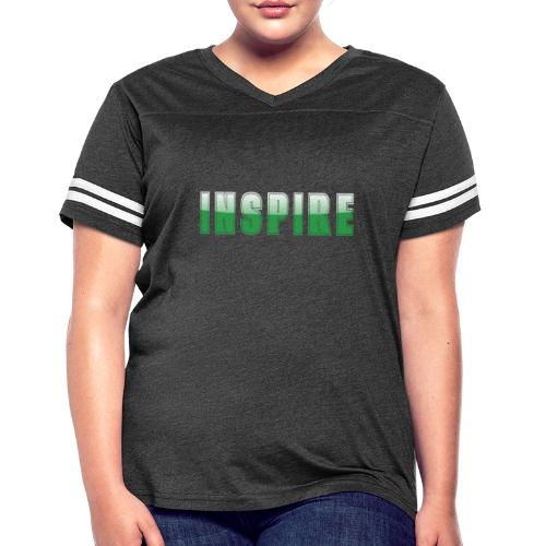 Inspire Word Art Design - Women's V-Neck Football Tee