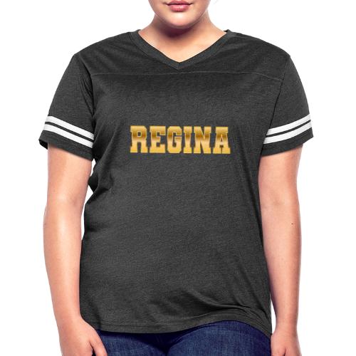 Regina - Women's V-Neck Football Tee